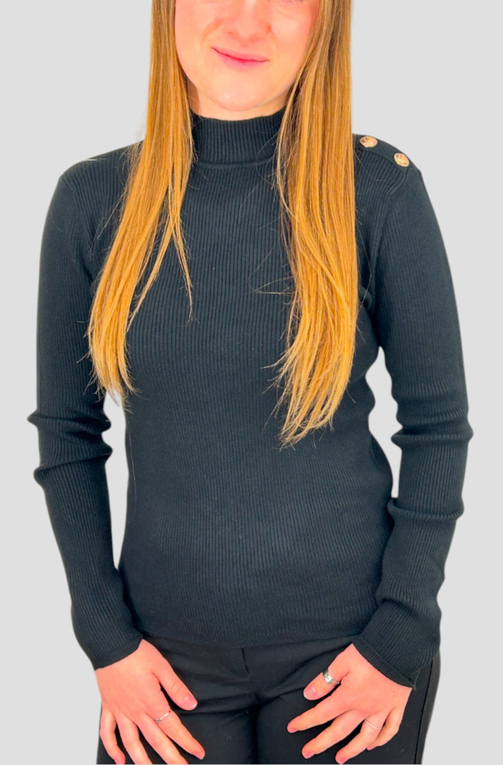 Coll Pull PULL COL HAUT BOUTONS SUR L'EPAULE - Mella