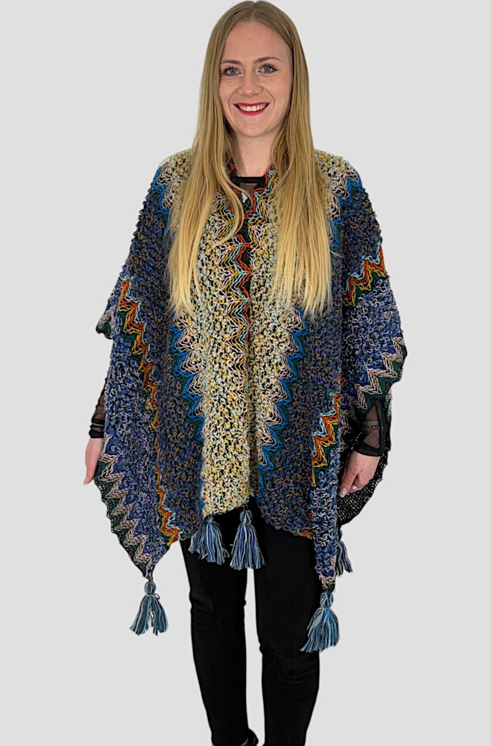 Pancho femme coloré alpaga