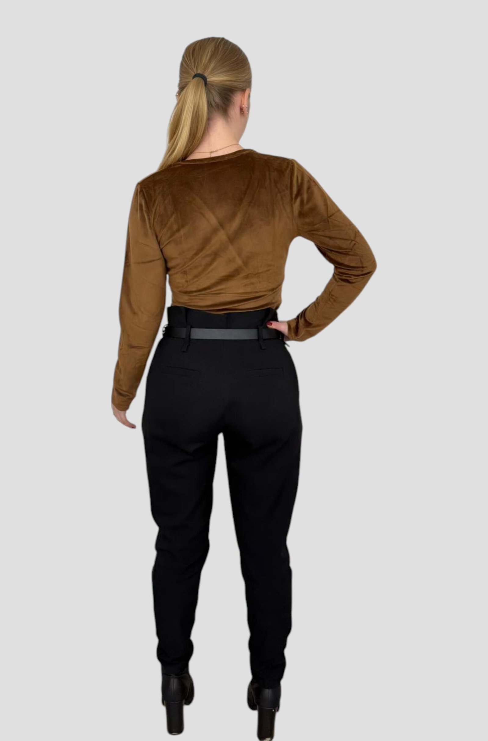 Haut croisé velours femme