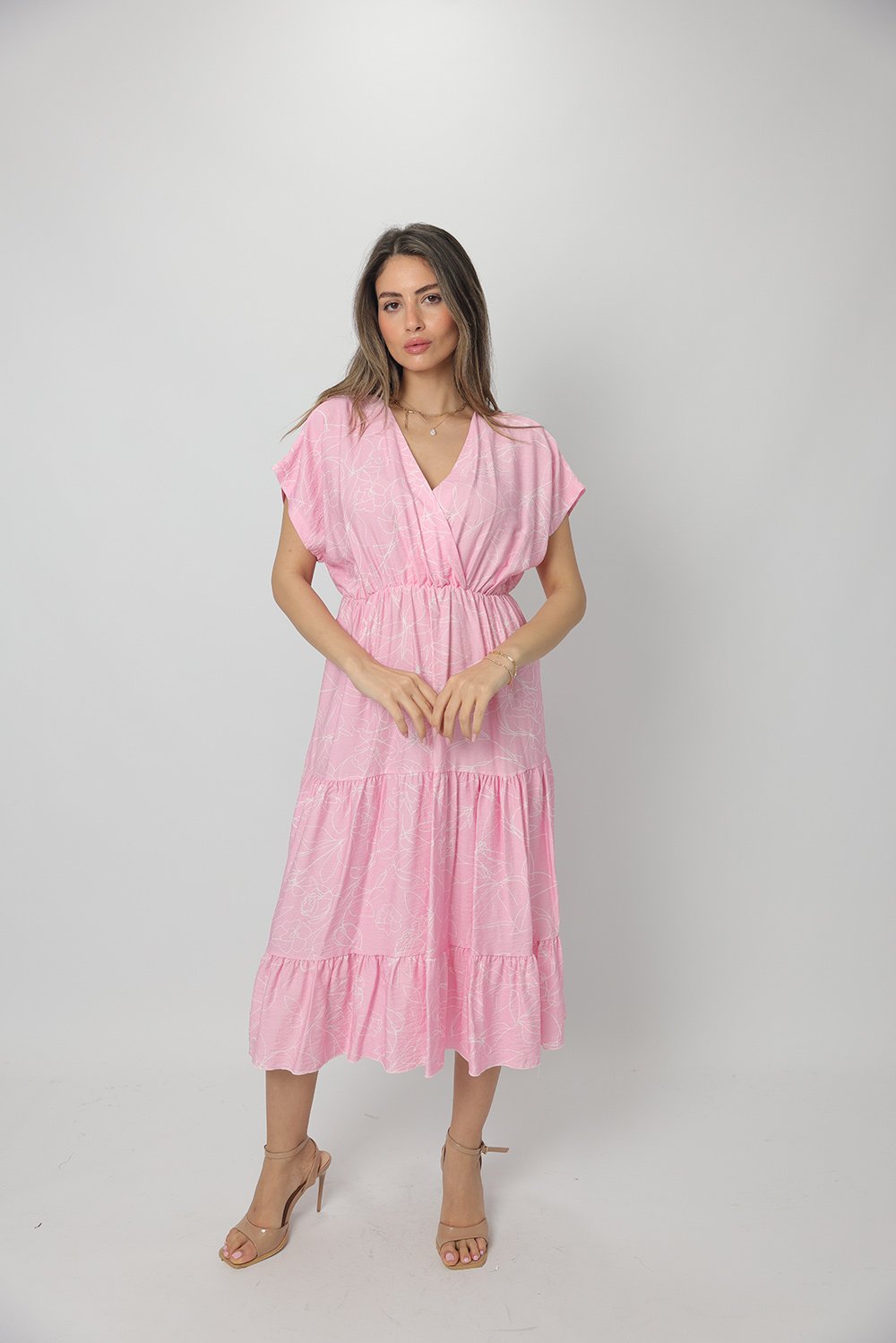 Robe midi fluide femme imprimée – style bohème chic et féminin