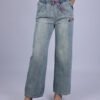 Jean Wide Leg à Taille Élastique