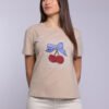 T-shirt imprimé avec détails strass