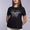 T-shirt papillon avec détails strass