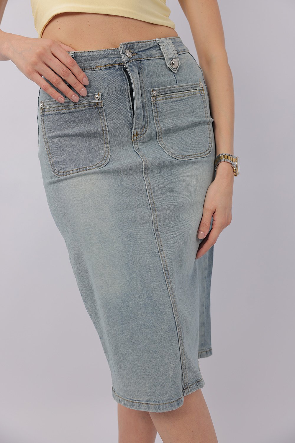 Jupe Midi en Jean Élégante