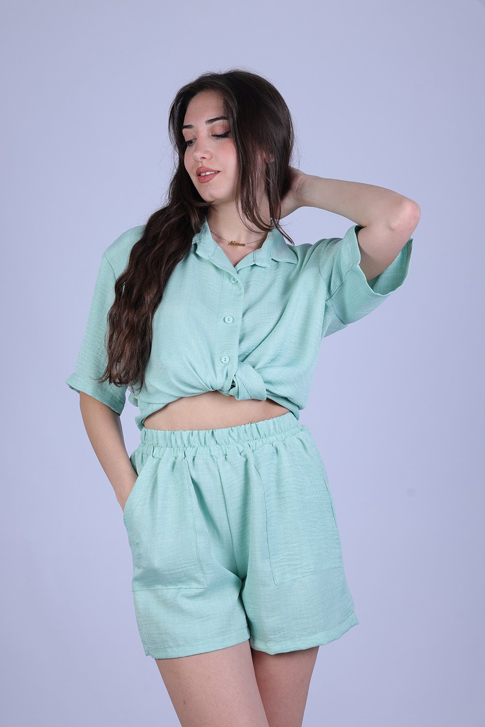Ensemble Chemise Oversize & Short Fluide