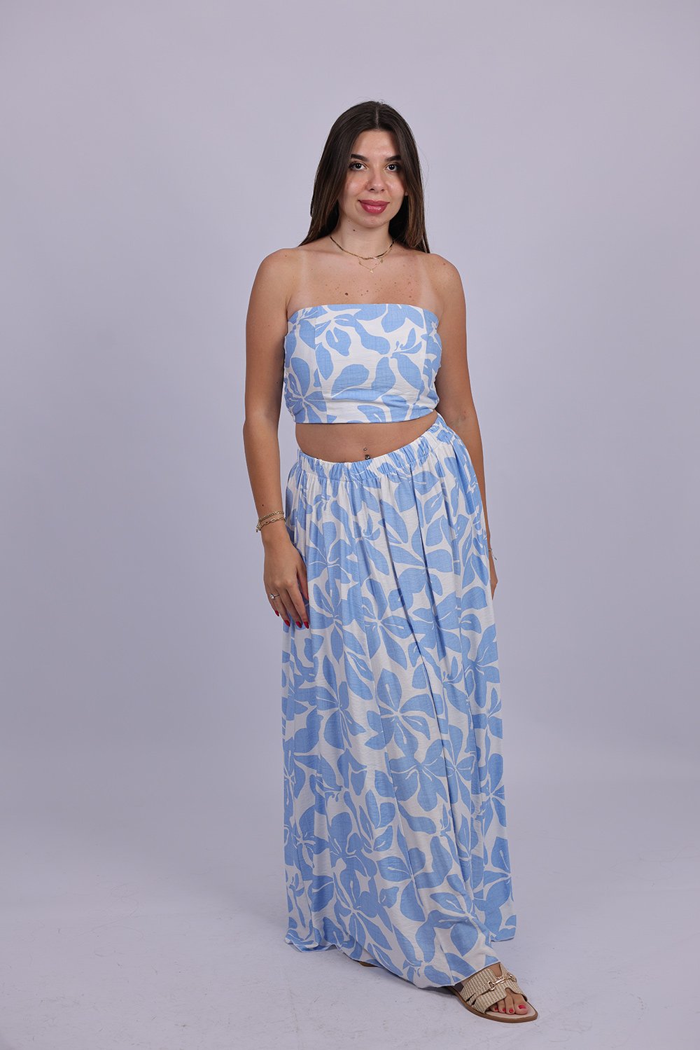 Ensemble Top Bandeau & Jupe Longue Fleurie
